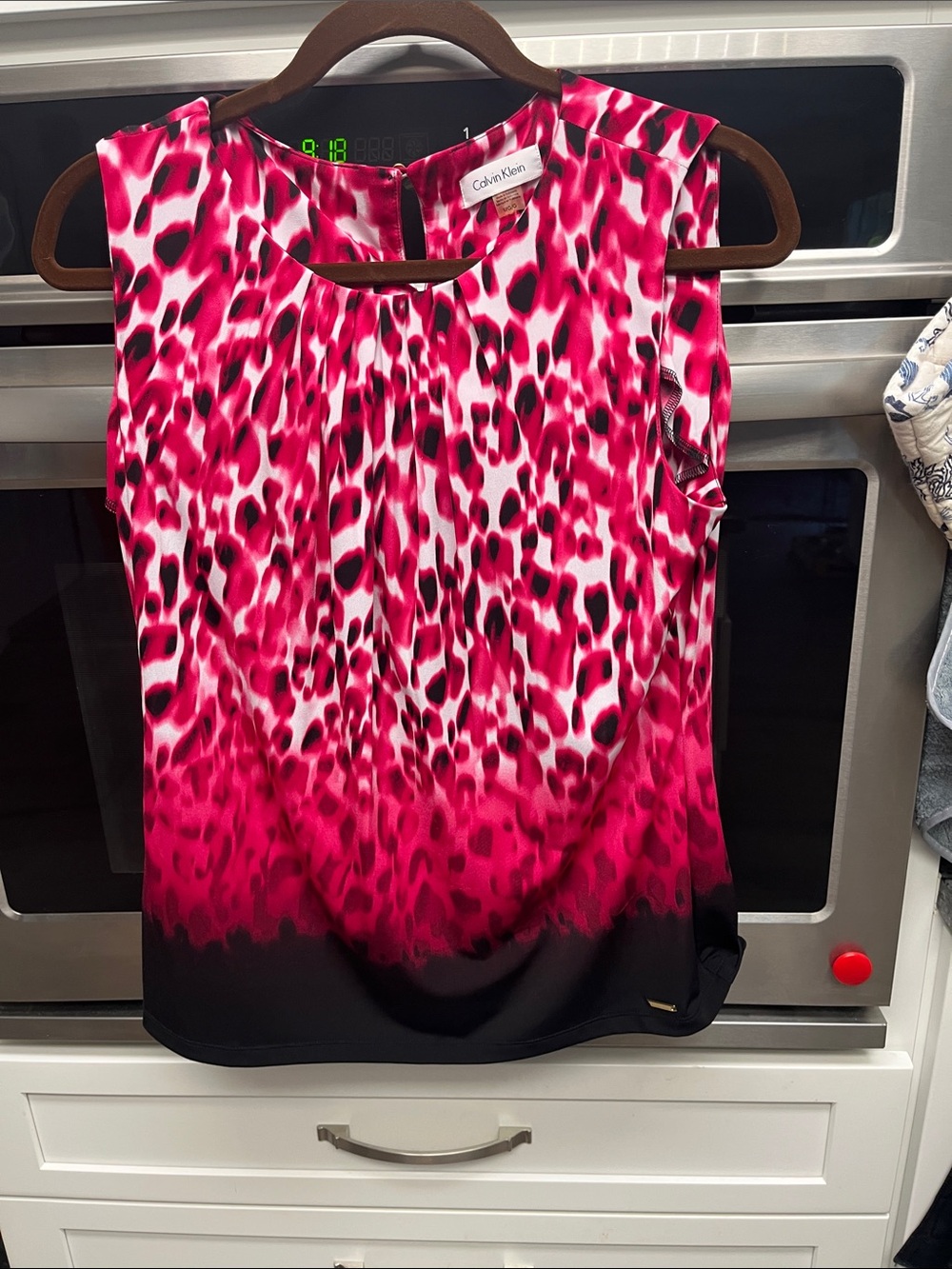 Calvin Klein Hot Pink & Black Leopard-Print Sleeveless Camisole